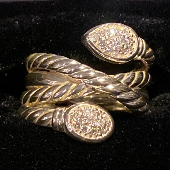 DAVID YURMAN SS Renaissance Diamond Serpent Ring. - Picture 2 of 2